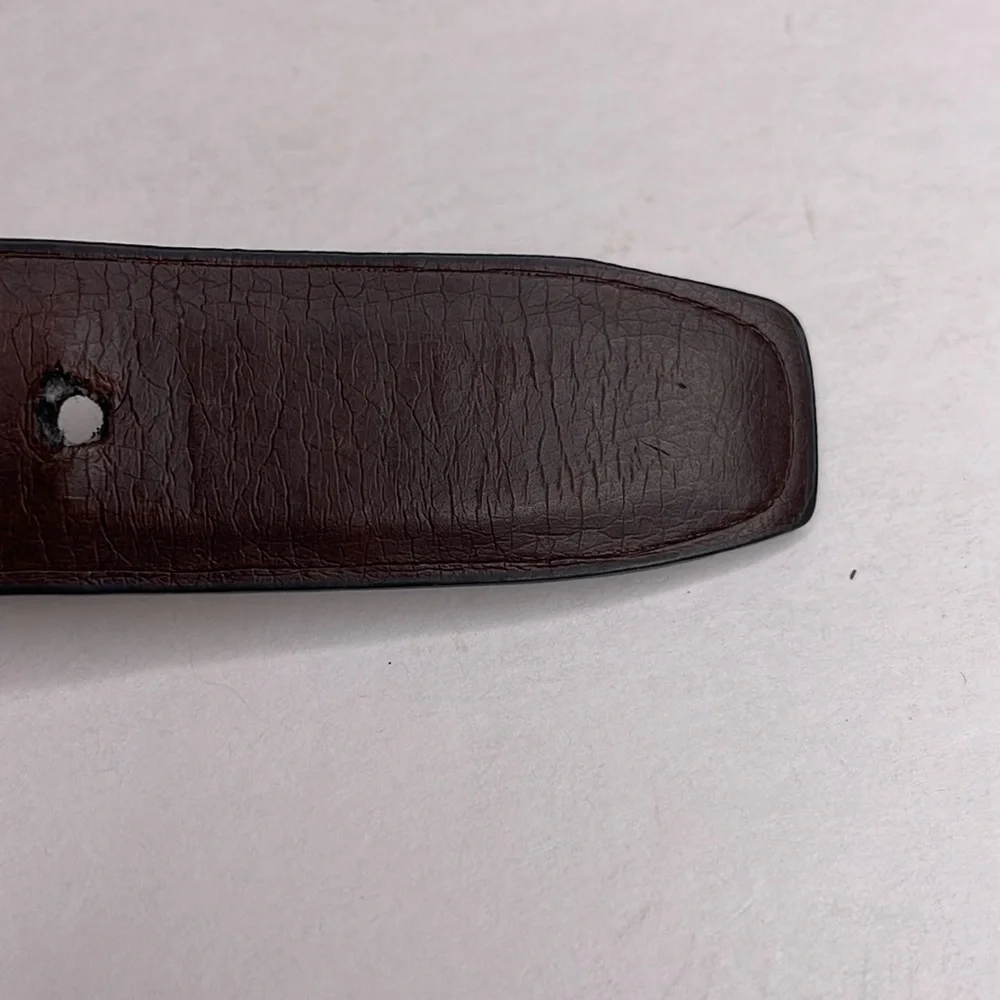 CHAPS Belt Brown Vegan Leather silver Buckle Boy’s XS 19-24